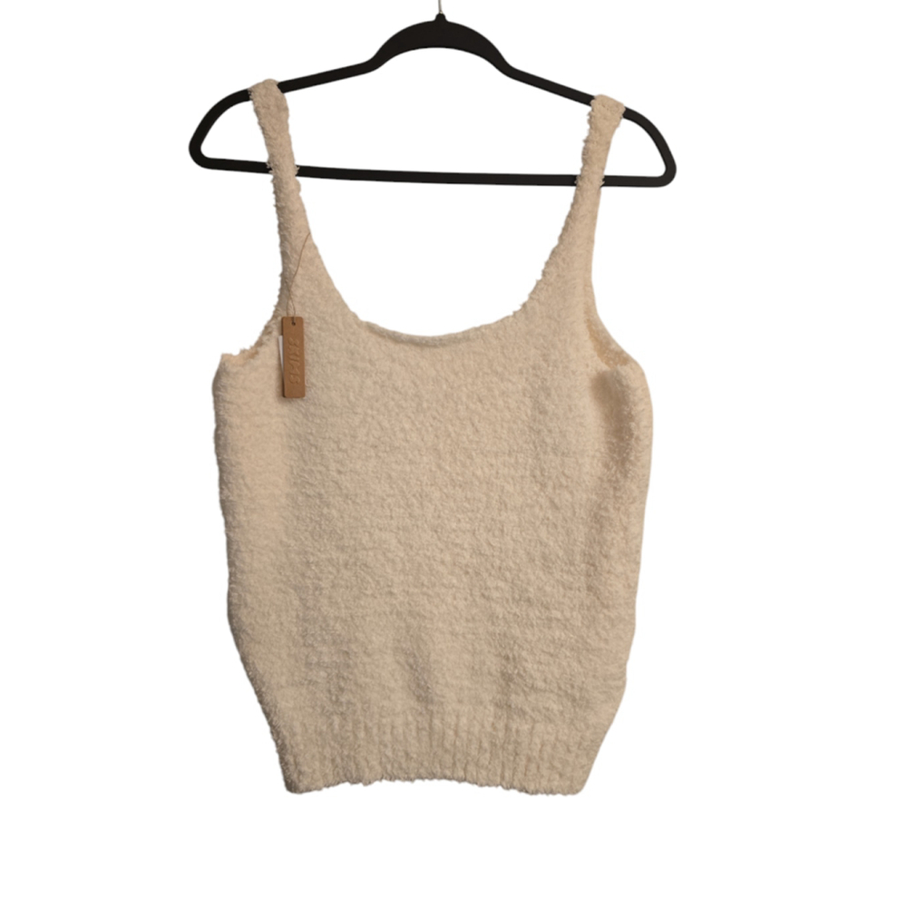Skims Women's Super Soft Stretchy Sherpa Tank, Ivory, Size 2x/3x